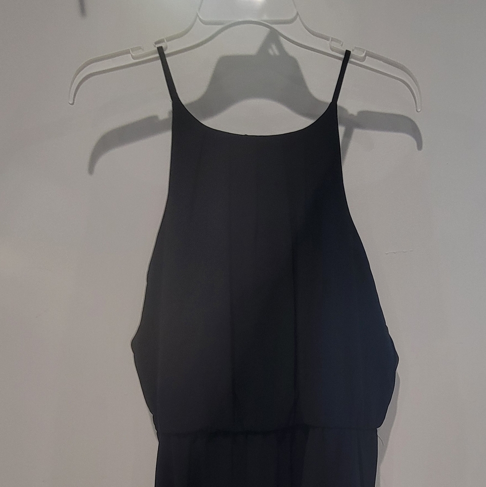 Miami Black Halter Neck Midi Dress / Size 1X